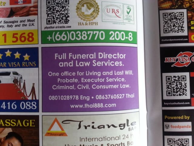 business in Pattaya funeral director services Chonburi with legal assistance from thai888 law company what do i do if death